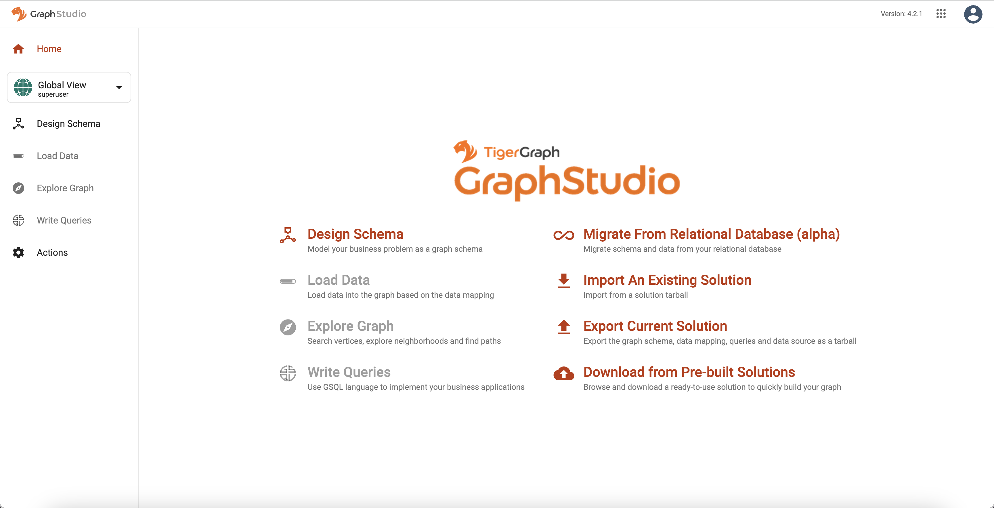 graphstudio main page